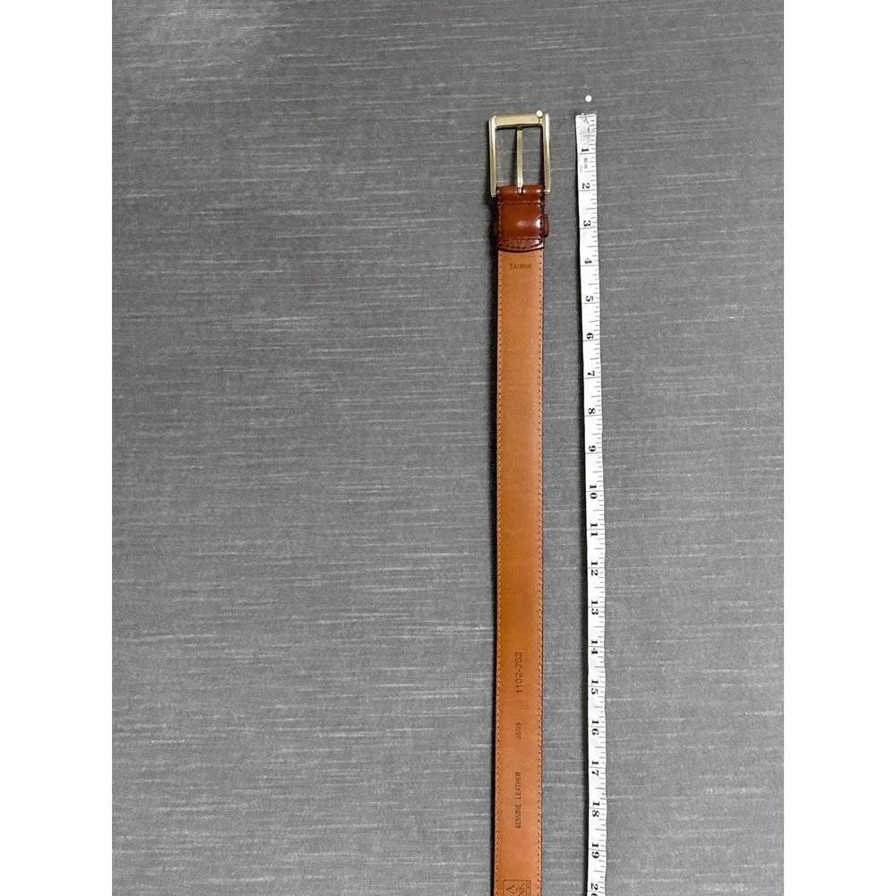 Jos A Bank Belt 38 Brown Leather Gold Buckle Classic Dress Business Casual